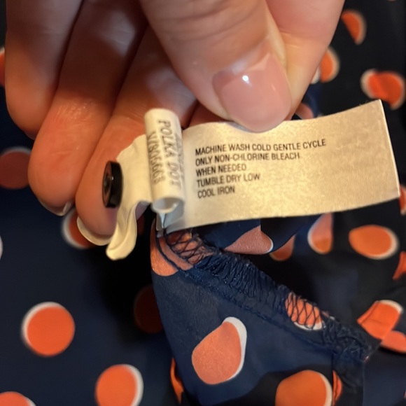 Blue with Orange Polka Dotted Dress! - Picture 6 of 7